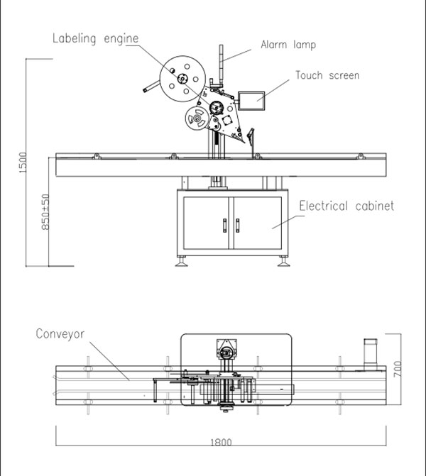 Automatische selbstklebende Flat-Top-Etikettiermaschine